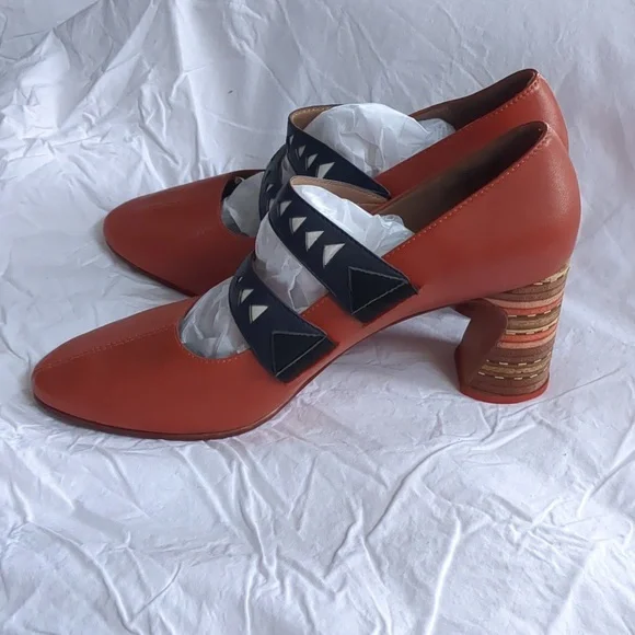 Fluevog Shoes Brown Leather Heels with Black Straps 9.0 - Picture 4 of 11